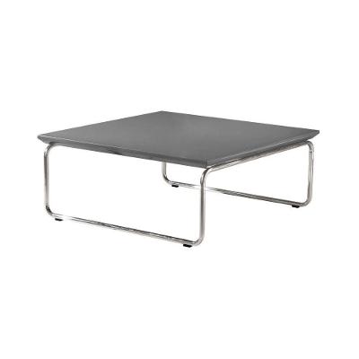 Mesa de Centro Kairos Pé Cromado Bisart Decor Laca Concreto