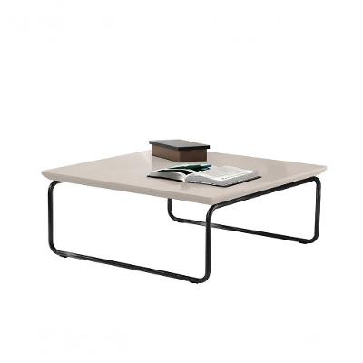 Mesa de Centro Kairos Pé Preto Bisart Decor laca Off White