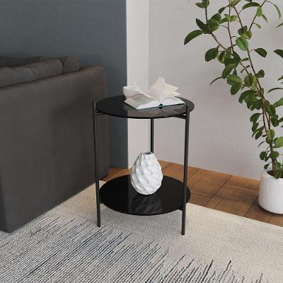 Mesa Lateral Industrial Premium Marbella Preta - Preto