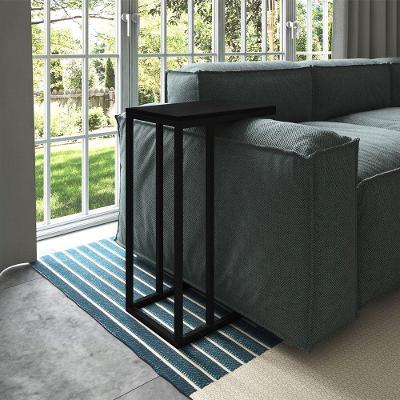 Mesa Lateral Encaixe Elena Preto E Tampo Preto New Green - Preto