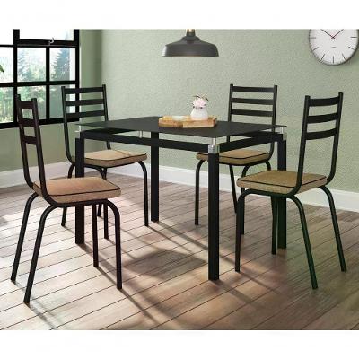 Kit Mesa Malva Sf Fosco Tp Vidro 1,07 Preto C/04 Cad 118