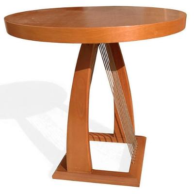Mesa De Apoio Saibi Ozki 60 Cm Madeira Eucalipto Cedro Corda Redonda Rami
