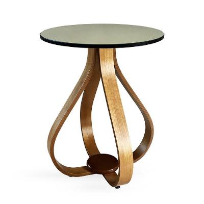 Mesa Lateral De Canto Pés Cebola 60X50Cm Espelhada Preto