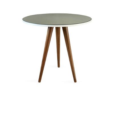 Mesa Lateral De Canto Tripé 60X50Cm Espelhada Branco