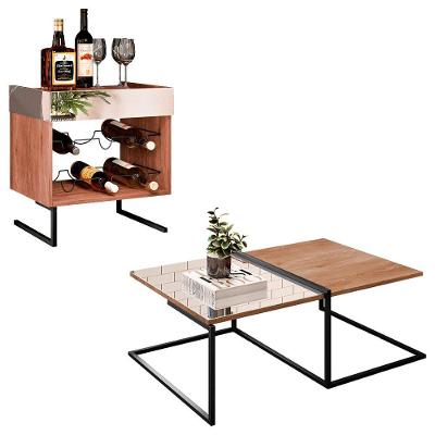 Kit E Mesa De Centro Industrial Espelho Demolição