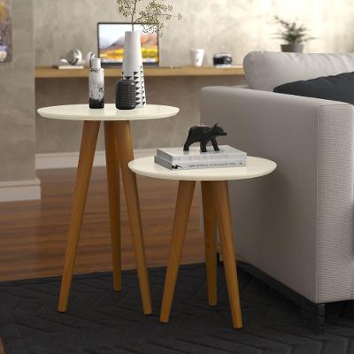 Conjunto Mesa De Apoio E Lateral Sydney Off White