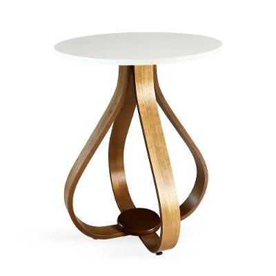 Mesa Lateral De Canto Pés Cebola 60X50Cm Branco
