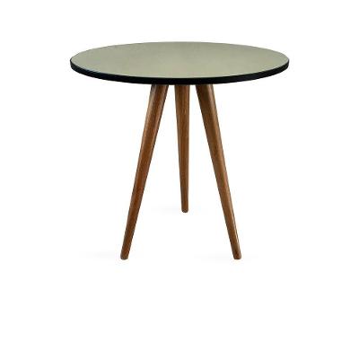 Mesa Lateral De Canto Tripé 60X50Cm Espelhada Preto