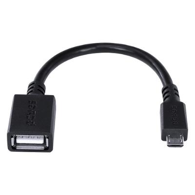 Adaptador Otg Micro Usb Para Usb 2.0 15cm Preto Pamup-15