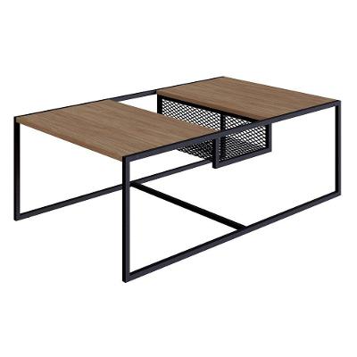 Mesa De Centro New Hanover E Preto 100 Cm - D'rossi