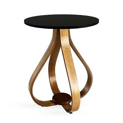 Mesa Lateral De Canto Pés Cebola 70X50Cm Preto