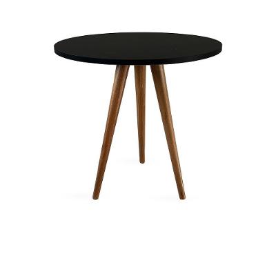 Mesa Lateral De Canto Tripé 60X50Cm Preto