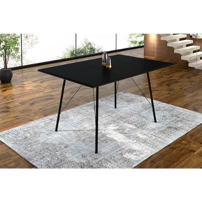 Mesa Sala De Jantar Paraty Preto 120X75Cm Tampo Preto - Preto