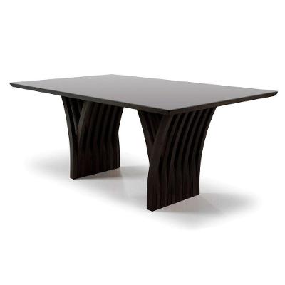 Mesa Yady 200 Vidro Off White Acabamento Tabaco
