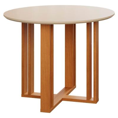 Mesa Redonda Para Sala De Jantar 93X93 Tampo De Mdf Flora Cimol Nature/Off White Nature/Off White