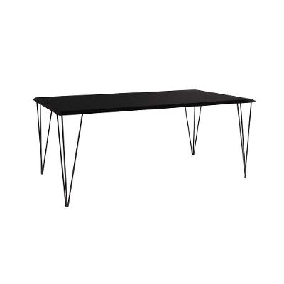 Mesa Elen Tampo Retangular 140 X 80 Cm De Madeira Preto New Green - Preto