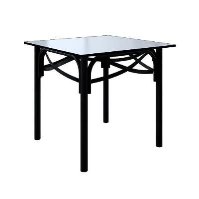 Mesa Katrina Preta Quadrada Tampo De Madeira 90 Cm New Green - Marrom