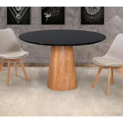 Mesas De Jantar Cone Cor Preto Diâmetro 1m