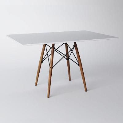 Mesa Eiffel Tampo Retangular De Madeira 120X80Cm Branco