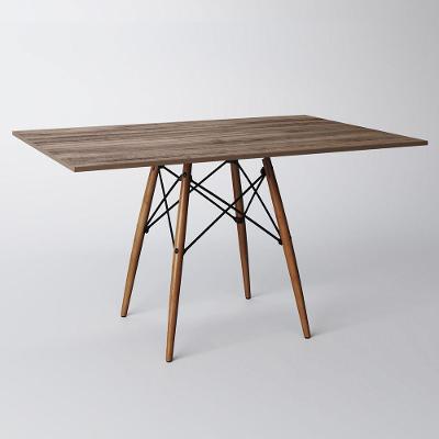 Mesa Eiffel Wood Tampo Retangular De Madeira 120 X 80 Cm Amêndoa New Green - Marrom