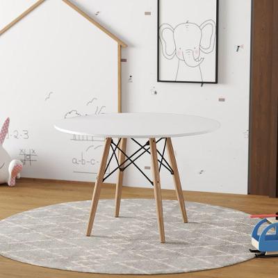Mesa Infantil Madeira Tampo 68Cm Redondo Branco