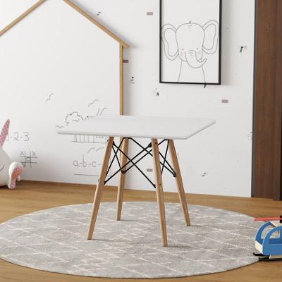 Mesa Infantil Madeira Tampo 68Cm Quadrado Branco