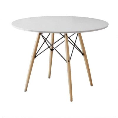 Mesa Eiffel Tampo De Madeira 90cm Branco tampo Branco