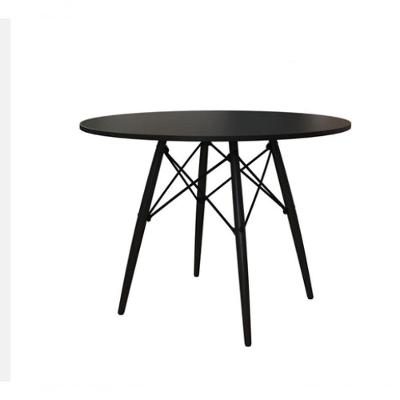 Mesa Eiffel Wood Tampo De Madeira 90cm Cordotampo:Preto