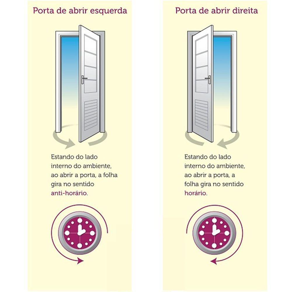 Porta De Alumínio Lambril 2,10 X 0,70 Esquerda Branco - 2