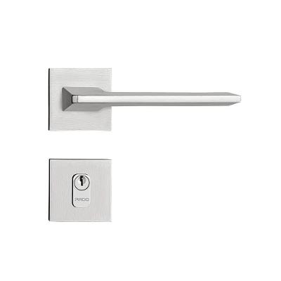 Fechadura Sara Cromado Acetinado Roseta Quadrada 40mm Pado Externa