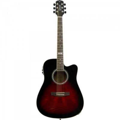 Violão Giannini Gf1D Ceq Aço Brown Red Burst Burst Giannini