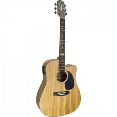 Violao Eletroacustico Dreadnought Folk Cutaway Aco Gf-1d Ceq Zebra Giannini