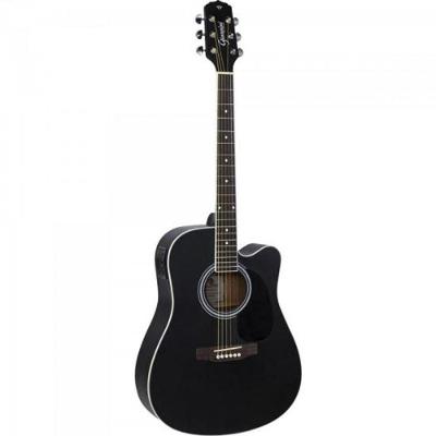 Violao Eletroacustico Dreadnought Aco Gdc-1 Ceq Satin Black Giannini