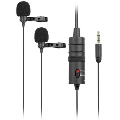 Microfone Lapela Duplo BY-M1DM Omnidirecional Condensador