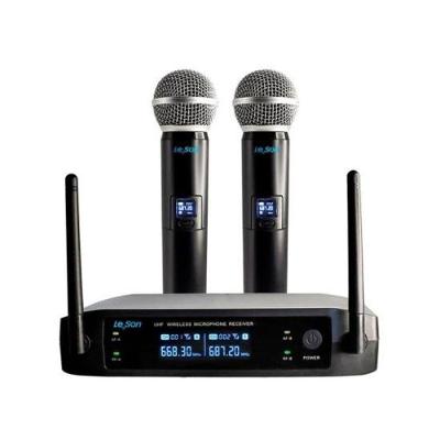 Microfone S/ Fio Duplo Ls902 Plus Digital Preto Leson