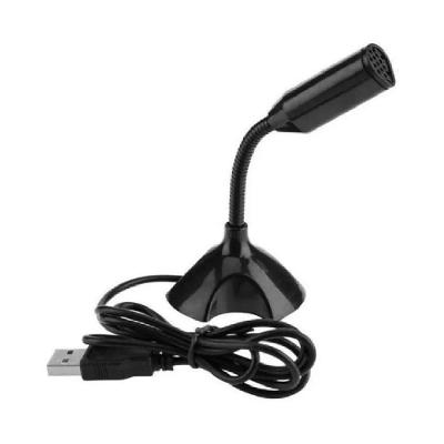Microfone Para Pc Usb Desktop Com Suporte E Ajuste 360 Graus