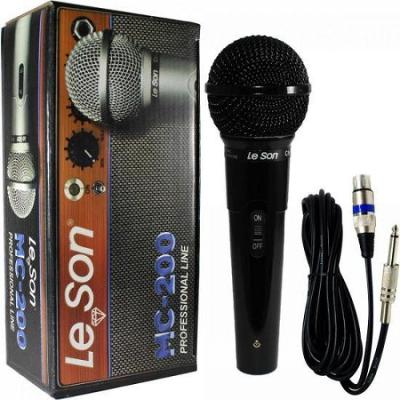 Microfone Dinâmico Leson Cardioide Mc200 Preto