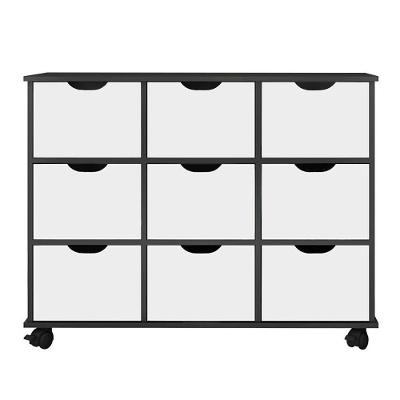 Nicho Organizador Com Rodízios Toys 9 Gavetas Q01 Preto/branco - Mpozenato