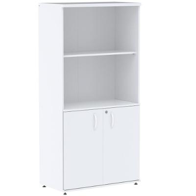 Armário Misto Pe25 Pandin 79,20 Cm Em Mdp Liso Branco Com Duas Portas E Prateleira Superior