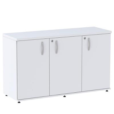 Armário Baixo Credenza Pe25 Pandin 121,50 Cm (Largura) Em Mdp Liso Branco Com Três Portas