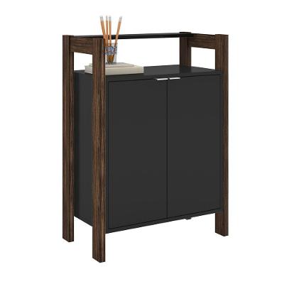 Mesa Baixa Escritório Az1008 Preto/Nogal