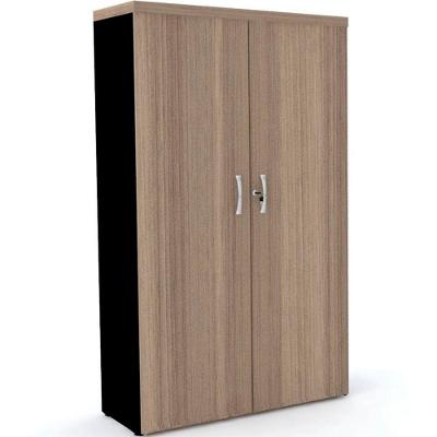 Armário Alto Pe40 Pandin 80 Cm (Largura) Em Mdp Noce Naturalle E Preto Com Duas Portas
