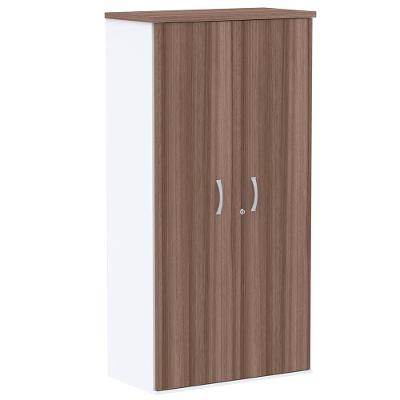 Armário Alto Pe25 Pandin 79,20 Cm (Largura) Em Mdp Walnut E Branco Com Duas Portas