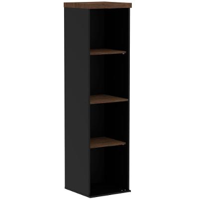 Armário Nicho Pe40 Pandin 38,40 Cm (Largura) Em Mdp Walnut E Preto Quatro Nichos
