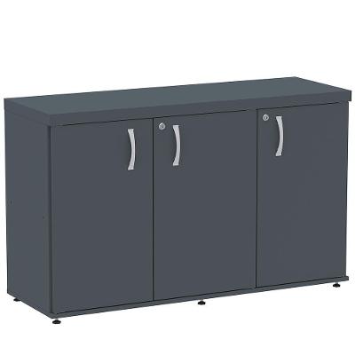 Armário Baixo Credenza Pe40 Pandin 121,50 Cm (Largura) Em Mdp Grafito Com Três Portas