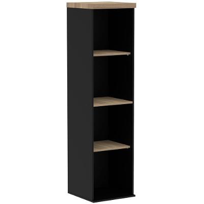 Armário Nicho Pe40 Pandin 38,40 Cm (Largura) Em Mdp Noce Naturalle E Preto Quatro Nichos