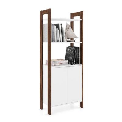 Armário Alto Escritório Az1009 Branco/Nogal