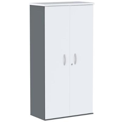 Armário Alto Pe25 Pandin 79,20 Cm (Largura) Em Mdp Grafito E Branco Com Duas Portas