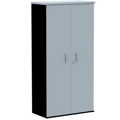 Armário Alto Pe25 Pandin 79,20 Cm (Largura) Em Mdp Liso Cinza E Preto Com Duas Portas