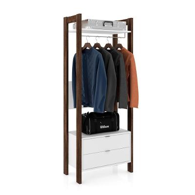 Armário Alto Closet Escritório Az1011 Branco/Nogal